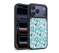 Head Case Designs Licenza Ufficiale Micklyn Le Feuvre Dusty Pink White And Teal Elephant Pattern 2 Cover in Gel Rinforzata [Protezione di Grado Militare] Compatibile con Apple iPhone 17 PRO