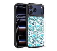 Head Case Designs Licenza Ufficiale Micklyn Le Feuvre Dusty Pink White And Teal Elephant Pattern 2 Cover in Gel Rinforzata [Protezione di Grado Militare] Compatibile con Apple iPhone 17 PRO Max