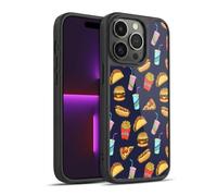 Head Case Designs Licenza Ufficiale Micklyn Le Feuvre Fast Food Navy Pattern 2 Cover in Gel Rinforzata [Protezione di Grado Militare] Compatibile con Apple iPhone 14 PRO