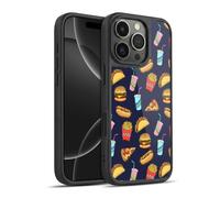 Head Case Designs Licenza Ufficiale Micklyn Le Feuvre Fast Food Navy Pattern 2 Cover in Gel Rinforzata [Protezione di Grado Militare] Compatibile con Apple iPhone 16 PRO