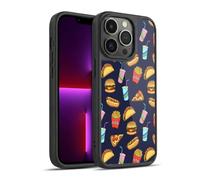 Head Case Designs Licenza Ufficiale Micklyn Le Feuvre Fast Food Navy Pattern 2 Cover in Gel Rinforzata [Protezione di Grado Militare] Compatibile con Apple iPhone 13 PRO