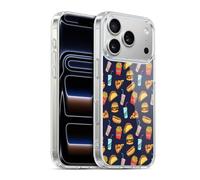 Head Case Designs Licenza Ufficiale Micklyn Le Feuvre Fast Food Navy Pattern 2 Custodia in Gel [Protezione di Grado Militare] Compatibile con Apple iPhone 17 PRO E Compatibile con MagSafe