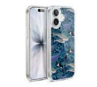 Head Case Designs Licenza Ufficiale Micklyn Le Feuvre Giganti Ciano Pattern Custodia in Gel [Protezione di Grado Militare] Compatibile con Apple iPhone 17 E con MagSafe