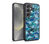 Head Case Designs Licenza Ufficiale Micklyn Le Feuvre Mante Patchwork in Blu Flora E Fauna Cover in Gel Rinforzata [Protezione di Grado Militare] Compatibile con Samsung Galaxy S24 5G