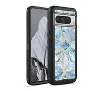 Head Case Designs Licenza Ufficiale Micklyn Le Feuvre Pietra Geometrica Blu Soffice Pattern Marmo Custodia Antiurto Ultra Blindata Compatibile con Google Pixel 8 PRO