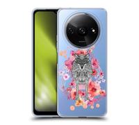 Head Case Designs Licenza Ufficiale Monika Strigel Lupo Animali E Fiori 2 Custodia Cover in Morbido Gel Compatibile con Xiaomi Redmi A3