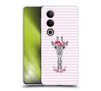 Head Case Designs Licenza Ufficiale Monika Strigel Rosa Fiori Giraffe E Strisce Custodia Cover in Morbido Gel Compatibile con OnePlus Ace 3V 5G