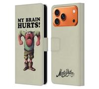 Head Case Designs Licenza Ufficiale Monty Python My Brain Hurts Arte Chiave Custodia Portafoglio in Pelle Compatibile con Apple iPhone 17 Pro Max
