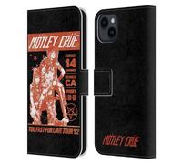 Head Case Designs Licenza Ufficiale Motley Crue Too Fast for Love Tours Custodia Portafoglio in Pelle Compatibile con Apple iPhone 15 Plus