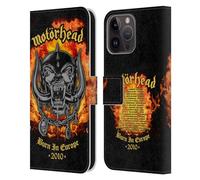 Head Case Designs Licenza Ufficiale Motorhead Burn in Europe Tours Custodia Portafoglio in Pelle Compatibile con Apple iPhone 15 PRO Max