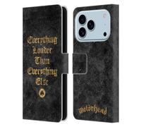 Head Case Designs Licenza Ufficiale Motorhead Everything Louder Arte Chiave Custodia Portafoglio in Pelle Compatibile con Apple iPhone 17 PRO