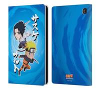 Head Case Designs Licenza Ufficiale Naruto Shippuden Chibi Sasuke Naruto Arte Custodia Portafoglio in Pelle Compatibile con Amazon Fire 7 2022