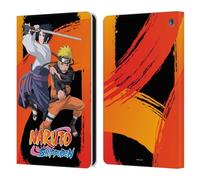 Head Case Designs Licenza Ufficiale Naruto Shippuden Naruto e Sasuke Arte Chiave Custodia Portafoglio in Pelle Compatibile con Fire HD 8/Fire HD 8 Plus 2020