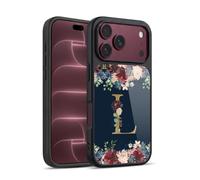 Head Case Designs Licenza Ufficiale Nature Magick Letter L Monogramma Floreale Oro Navy Cover in gel rinforzata [Protezione di Grado Militare] Compatibile con Apple iPhone 18 Pro