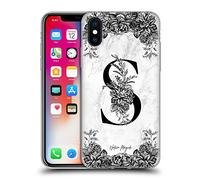Head Case Designs Licenza Ufficiale Nature Magick Lettera S B&W Marmoreo Monogramma 2 Custodia in Gel [Protezione di Grado Militare] Compatibile con Apple iPhone X/iPhone XS