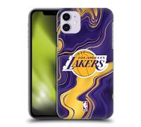 Head Case Designs Licenza Ufficiale NBA Agata Marmo Los Angeles Lakers Custodia Cover Dura per Parte Posteriore Compatibile con Apple iPhone 11