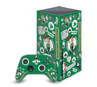 Head Case Designs Licenza Ufficiale NBA Collage di Sticker Boston Celtics Vinile Sticker Gaming Pelle Adesivo Compatibile con Xbox Series X