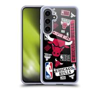 Head Case Designs Licenza Ufficiale NBA Collage di Sticker Chicago Bulls Custodia in Gel [Protezione di Grado Militare] Compatibile con Samsung Galaxy S24+ 5G E Compatibile con MagSafe
