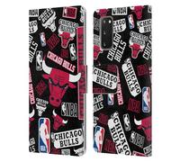 Head Case Designs Licenza Ufficiale NBA Collage di Sticker Chicago Bulls Custodia Portafoglio in Pelle Compatibile con Samsung Galaxy S20 / S20 5G