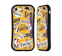 Head Case Designs Licenza Ufficiale NBA Collage di Sticker Los Angeles Lakers Custodia Cover Ibrida Compatibile con Apple iPhone 7/8 / SE 2020 & 2022