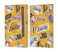 Head Case Designs Licenza Ufficiale NBA Collage di Sticker Los Angeles Lakers Custodia Portafoglio in Pelle Compatibile con Apple iPad 10.2 2019/2020/2021
