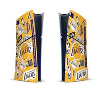 Head Case Designs Licenza Ufficiale NBA Collage di Sticker Los Angeles Lakers Vinile Sticker Gaming Pelle Adesivo Compatibile con Sony Playstation 5 PS5 Slim Digital Edition Console
