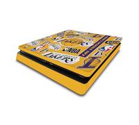 Head Case Designs Licenza Ufficiale NBA Collage di Sticker Los Angeles Lakers Vinile Sticker Gaming Pelle Adesivo Compatibile con Sony Playstation 4 PS4 Slim Console