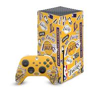 Head Case Designs Licenza Ufficiale NBA Collage di Sticker Los Angeles Lakers Vinile Sticker Gaming Pelle Adesivo Compatibile con Xbox Series X