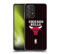 Head Case Designs Licenza Ufficiale NBA Design a Righe Sottili Nero Chicago Bulls Logo Custodia in Gel [Protezione di Grado Militare] Compatibile con Galaxy A52 / A52s / 5G (2021)