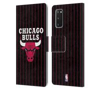 Head Case Designs Licenza Ufficiale NBA Design a Righe Sottili Nero Chicago Bulls Logo Custodia Portafoglio in Pelle Compatibile con Samsung Galaxy S20 / S20 5G