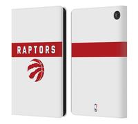 Head Case Designs Licenza Ufficiale NBA Design Bianco Logo Toronto Raptors Custodia Portafoglio in Pelle Compatibile con Amazon Fire 7 2022