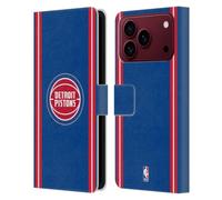 Head Case Designs Licenza Ufficiale NBA Design Blu Detroit Pistons Logo Custodia Portafoglio in Pelle Compatibile con Apple iPhone 18 Pro Max