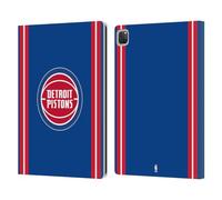 Head Case Designs Licenza Ufficiale NBA Design Blu Detroit Pistons Logo Custodia Portafoglio in Pelle Compatibile con Apple iPad PRO 12.9 2020/2021/2022