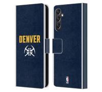Head Case Designs Licenza Ufficiale NBA Design Blu Mezzanotte Denver Nuggets Logo Custodia Portafoglio in Pelle Compatibile con Samsung Galaxy A24 4G / M34 5G