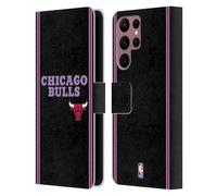 Head Case Designs Licenza Ufficiale NBA Design Città Nero Chicago Bulls Logo Custodia Portafoglio in Pelle Compatibile con Samsung Galaxy S22 Ultra 5G