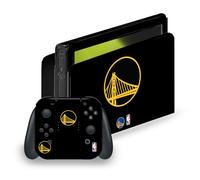 Head Case Designs Licenza Ufficiale NBA Design Nero Golden State Warriors Logo Vinile Sticker Gaming Pelle Adesivo Compatibile con Nintendo Switch OLED Bundle