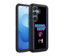 Head Case Designs Licenza Ufficiale NBA Design Notti Vice Nero Miami Heat Logo Custodia Antiurto Ultra Blindata Compatibile con Samsung Galaxy S25