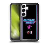 Head Case Designs Licenza Ufficiale NBA Design Notti Vice Nero Miami Heat Logo Custodia Antiurto Ultra Blindata Compatibile con Samsung Galaxy S25+