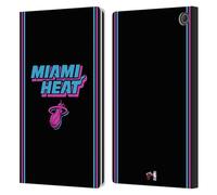 Head Case Designs Licenza Ufficiale NBA Design Notti Vice Nero Miami Heat Logo Custodia Portafoglio in Pelle Compatibile con Amazon Fire Max 11 2023