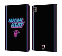 Head Case Designs Licenza Ufficiale NBA Design Notti Vice Nero Miami Heat Logo Custodia Portafoglio in Pelle Compatibile con Apple iPad PRO 11 M4/M5 2024/2025