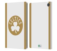 Head Case Designs Licenza Ufficiale NBA Design Oro Bianco Boston Celtics Logo Custodia Portafoglio in Pelle Compatibile con Amazon Fire Max 11 2023