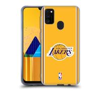 Head Case Designs Licenza Ufficiale NBA Design Oro Los Angeles Lakers Logo Custodia in Gel [Protezione di Grado Militare] Compatibile con Galaxy M30s (2019)/M21 (2020)