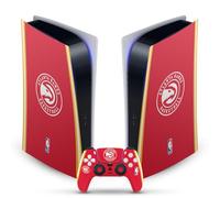 Head Case Designs Licenza Ufficiale NBA Design Rosso Atlanta Hawks Logo Vinile Frontalino Sticker Gaming Pelle Adesivo Compatibile con Sony Playstation 5 PS5 Digital Console And DualSense Controller