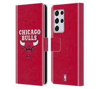 Head Case Designs Licenza Ufficiale NBA Design Rosso Chicago Bulls Logo Custodia Portafoglio in Pelle Compatibile con Samsung Galaxy S21 Ultra 5G