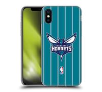 Head Case Designs Licenza Ufficiale NBA Design Turchese Charlotte Hornets Logo Custodia in Gel [Protezione di Grado Militare] Compatibile con Apple iPhone X/iPhone XS E Compatibile con MagSafe