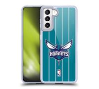 Head Case Designs Licenza Ufficiale NBA Design Turchese Charlotte Hornets Logo Custodia in Gel [Protezione di Grado Militare] Compatibile con Samsung Galaxy S21 5G E Compatibile con MagSafe