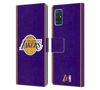 Head Case Designs Licenza Ufficiale NBA Design Viola Los Angeles Lakers Logo Custodia Portafoglio in Pelle Compatibile con Samsung Galaxy A51 (2019)