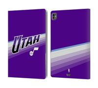 Head Case Designs Licenza Ufficiale NBA Design Viola Utah Jazz Logo Custodia Portafoglio in Pelle Compatibile con Apple iPad PRO 13 M4/M5 2024/2025