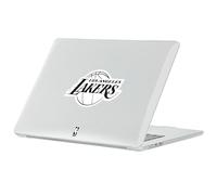 Head Case Designs Licenza Ufficiale NBA Logo in Bianco e Nero Los Angeles Lakers Custodia Laptop Trasparente con Glitter Compatibile con MacBook Air 13.6" M2 A2681/M3 A3113/M4 A3240 2022/2024/2025
