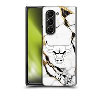 Head Case Designs Licenza Ufficiale NBA Marmo Bianco Chicago Bulls Custodia Cover Dura per Parte Posteriore Compatibile con Samsung Galaxy Z Fold5